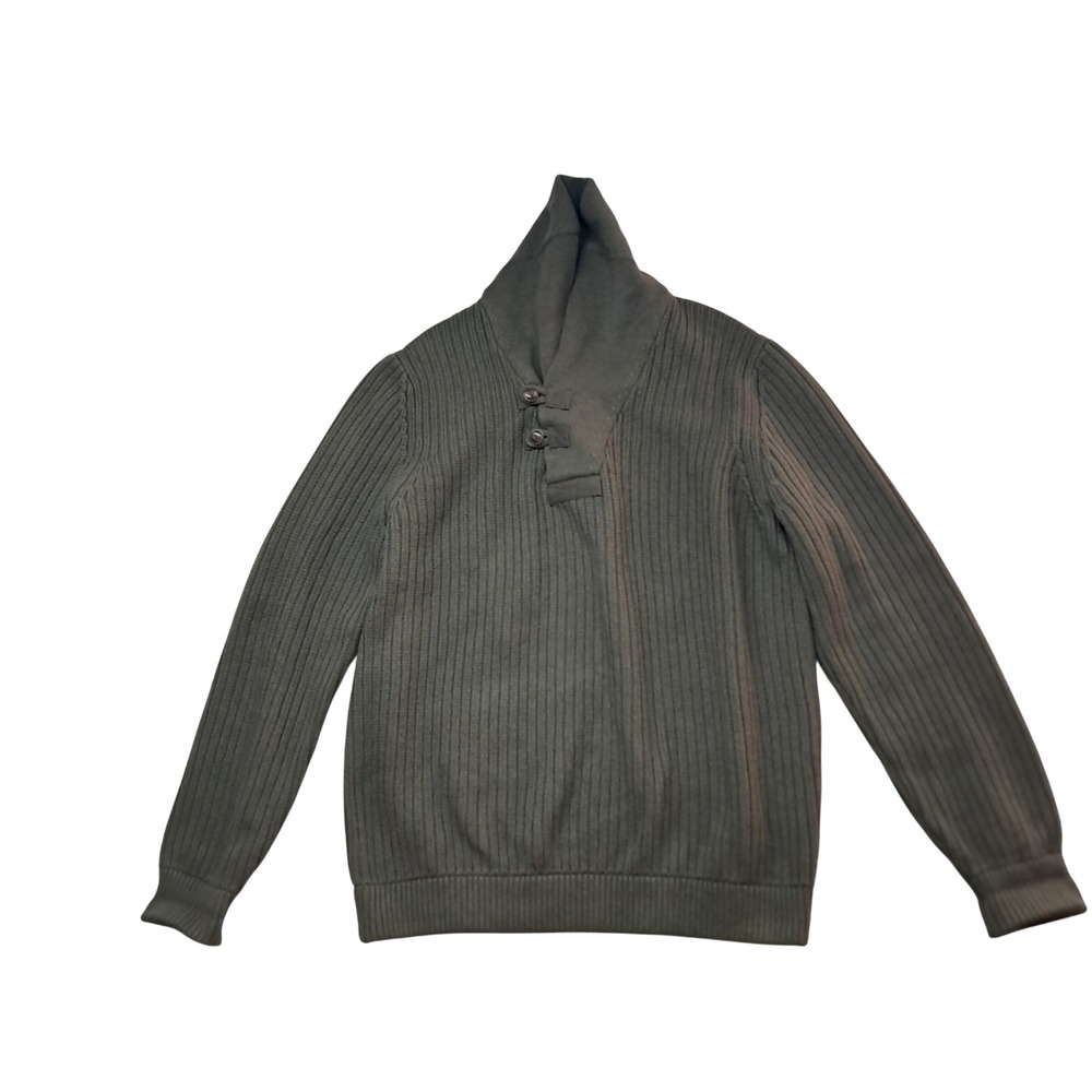 Duluth Trading High-Neck Infantry Sweater Men's XL Tall Olive Green‎ Wool Blend